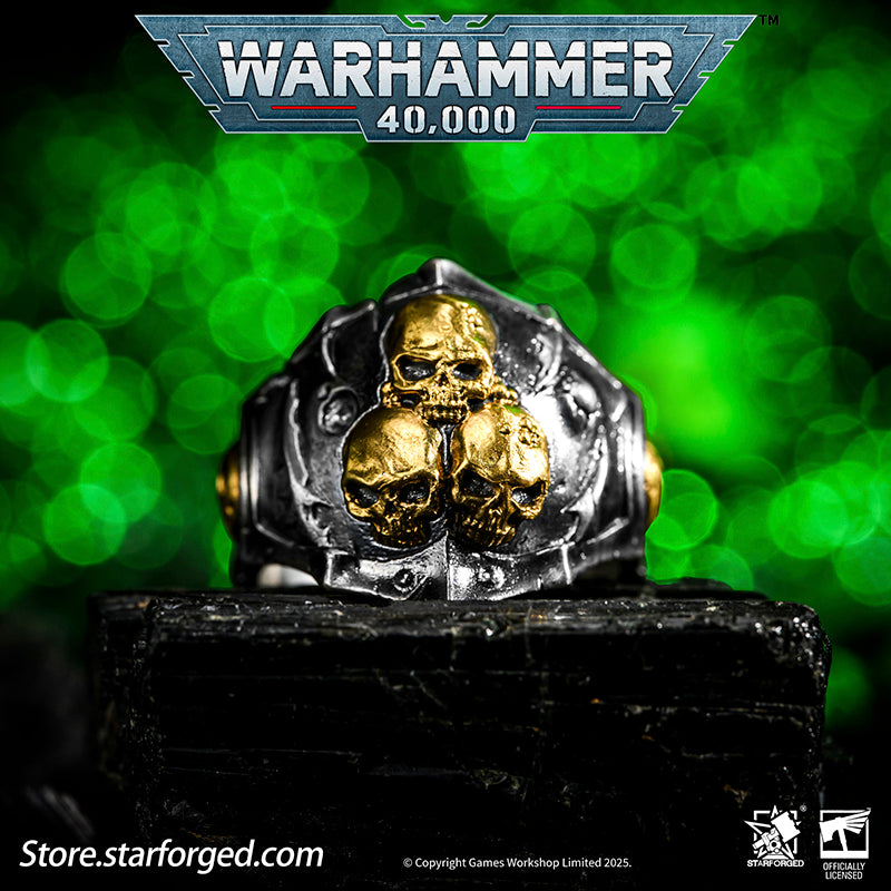Starforged Warhammer 40K Ring of the Plague Dominus Death Guard Sliver Rings Accessories Jewelry